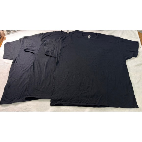 Gildan Heavy Cotton Mens Black T-Shirt 3 Pack Short Sleeve Crew Neck XL 5000 - Picture 2 of 12